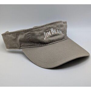 Jim Beam Beige Tan Visor Hat Cap Strap Back One Size Adjustable Whiskey Bourbon